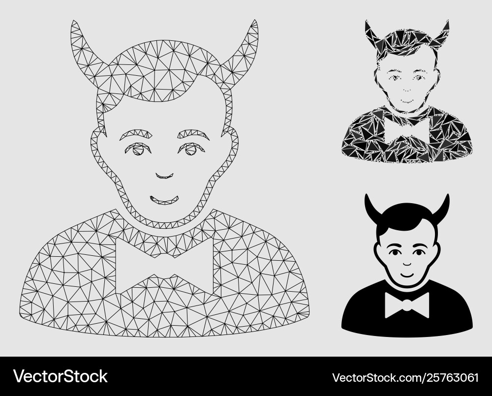 Devil mesh network model and triangle Devil mesh network model and triangle vector image