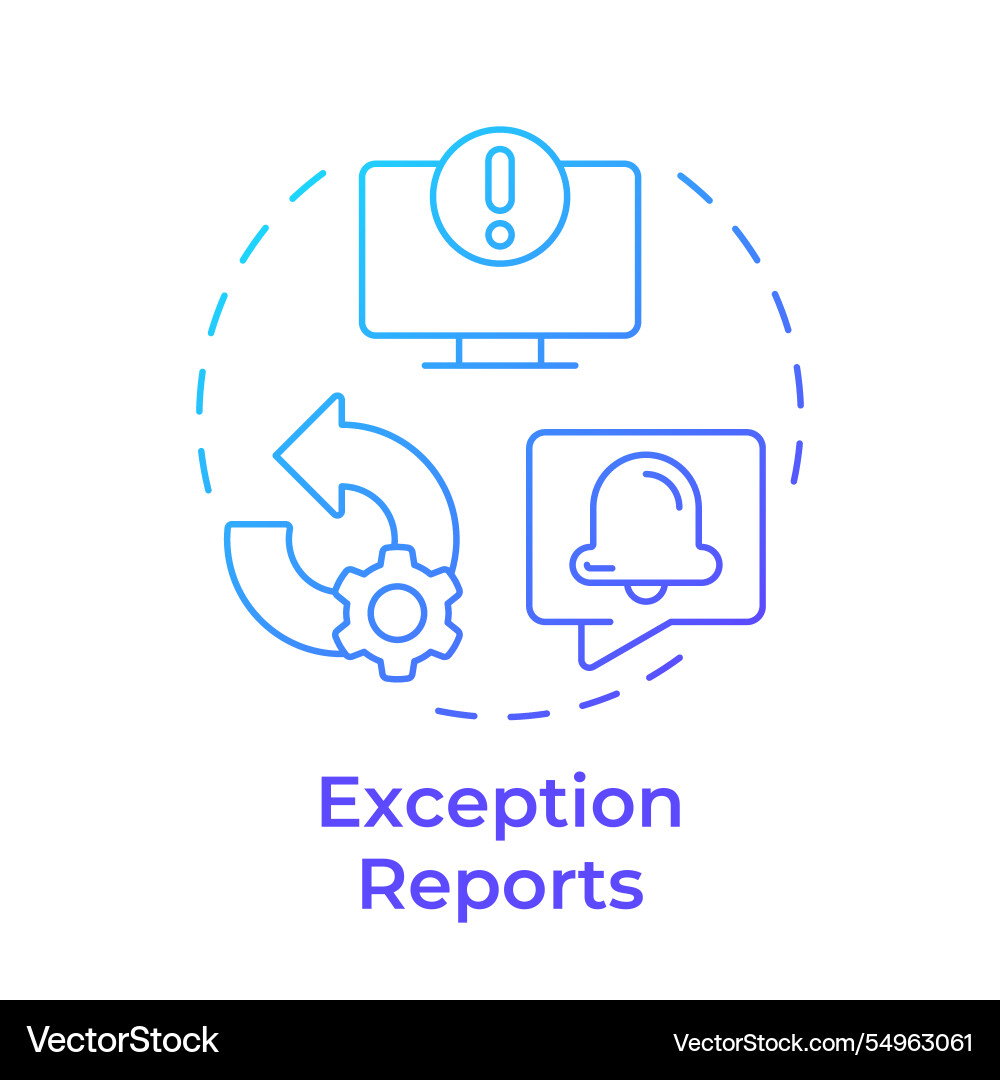 Exception reports blue gradient concept icon Exception reports blue gradient concept icon vector image