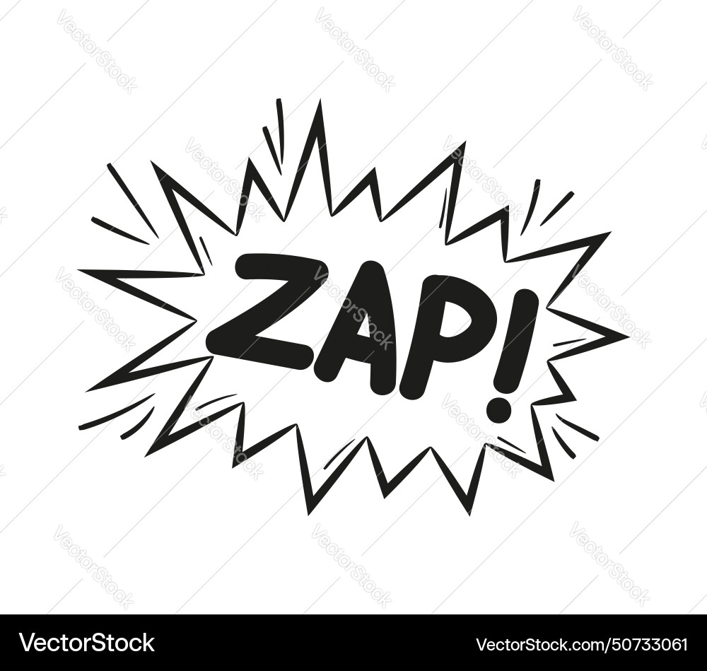 Explosion doodle bomb element comic zap boom Vector Image