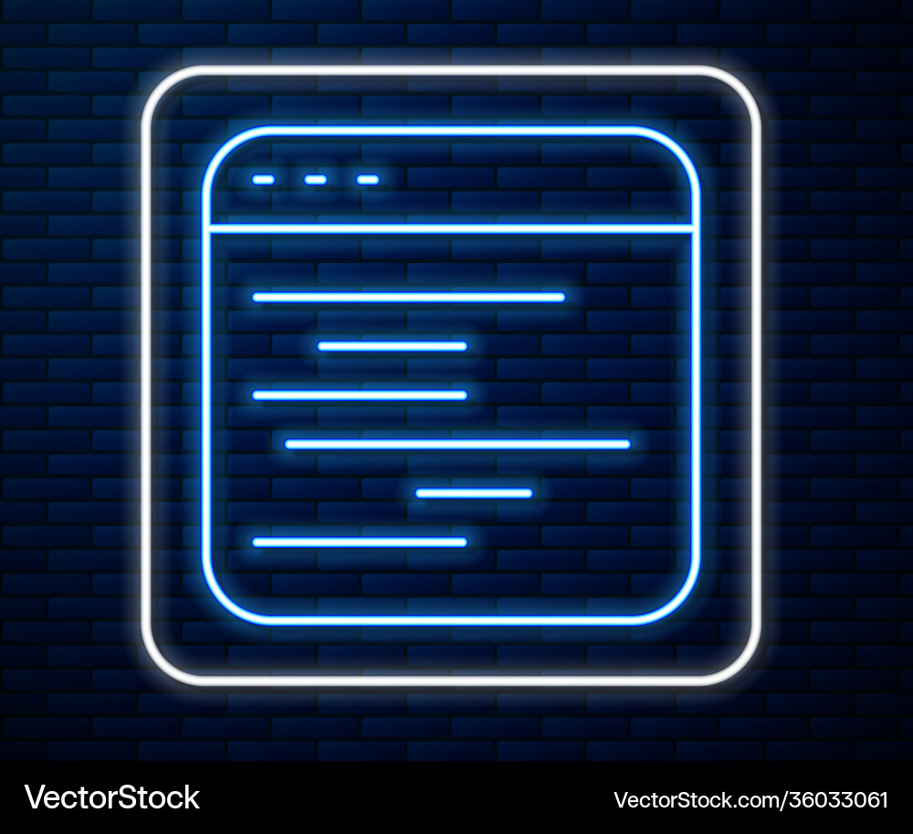 Glowing neon line software web developer Glowing neon line software web developer vector image