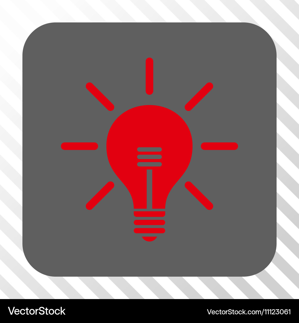 Light bulb rounded square button vector image