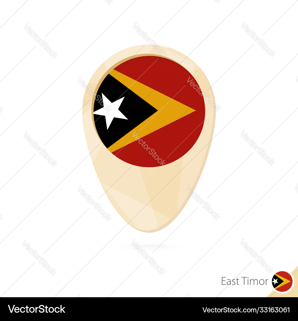 Map pointer with flag east timor orange Map pointer with flag east timor orange vector image