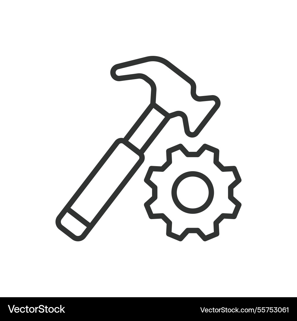 Mechanics icon in line design Mechanics icon in line design vector image