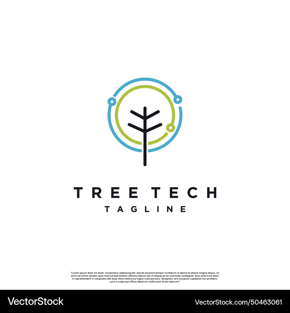 Modern Tech Tree Logo Concept vector image