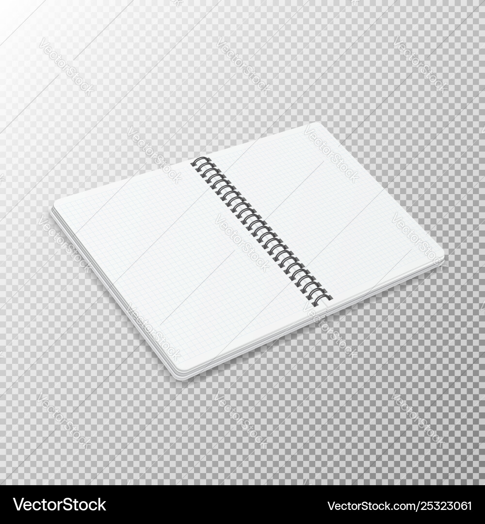 Open notebook template with a square grid Open notebook template with a square grid vector image