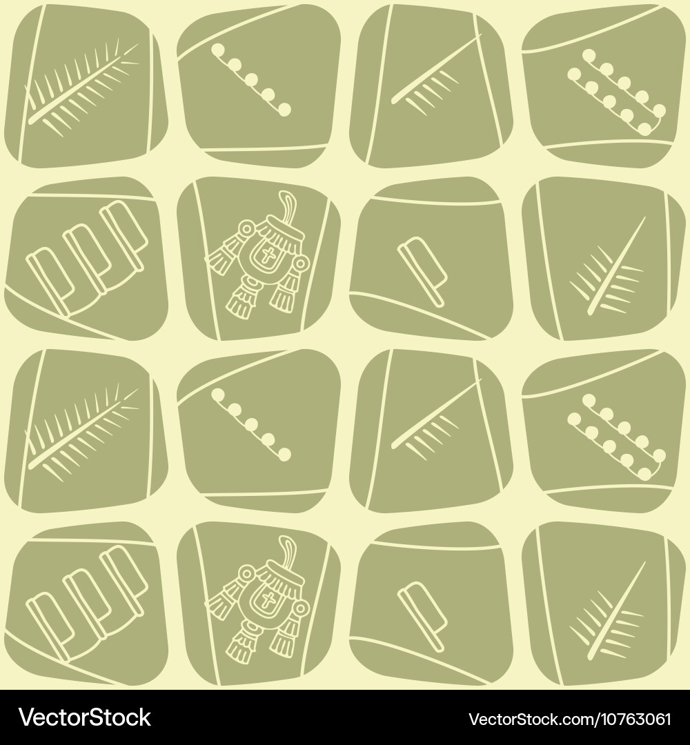 Seamless pattern with aztec number symbols vector image