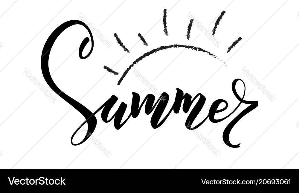 Sommer Handschrift von Text gezeichnet Sommer Handschrift von Text gezeichnet vektorbild