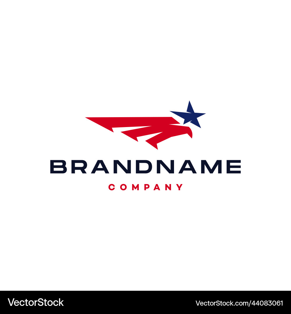 Star eagle logo in red and blue color usa icon Star eagle logo in red and blue color usa icon vector image