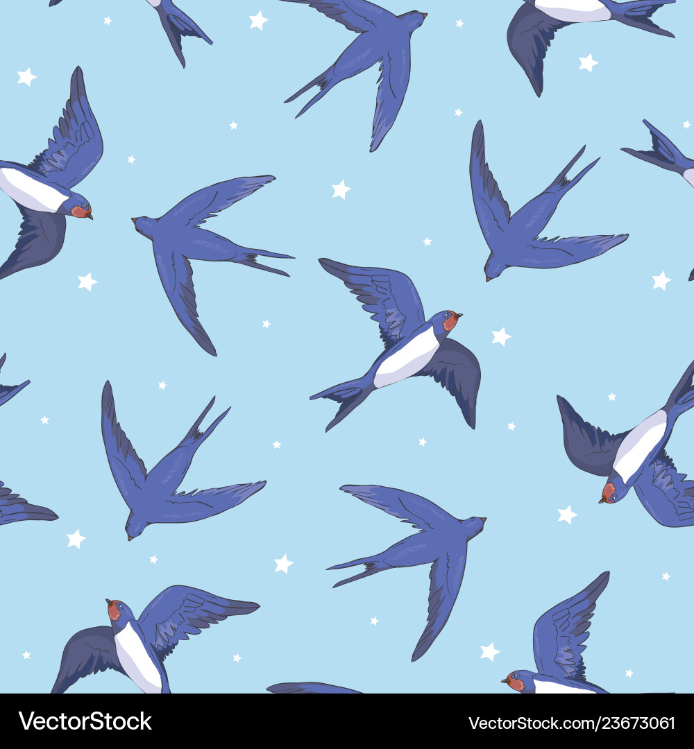 Swallow bird pattern Swallow bird pattern vector image