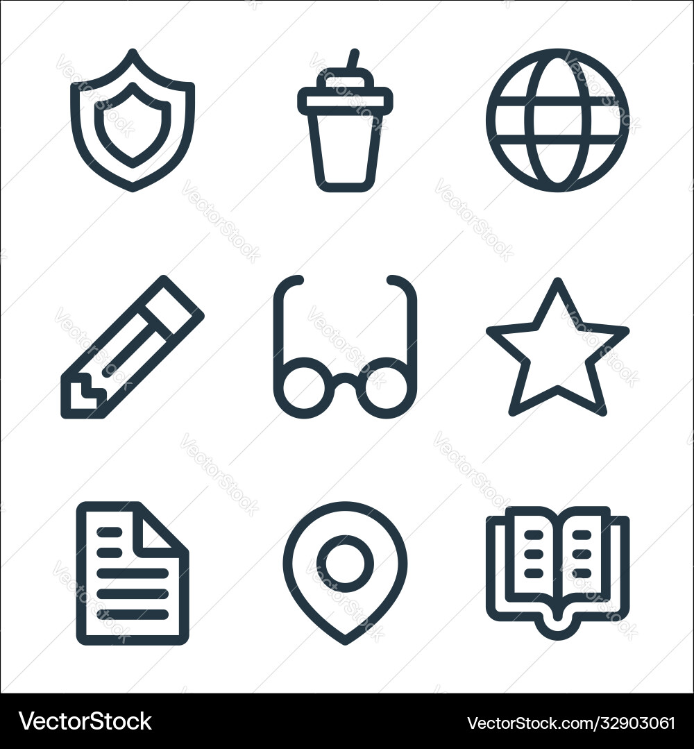 User interface line icons linear set quality Vector Image
