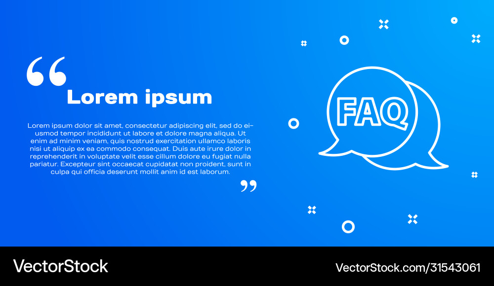 White line speech bubble with text faq information White line speech bubble with text faq information vector image