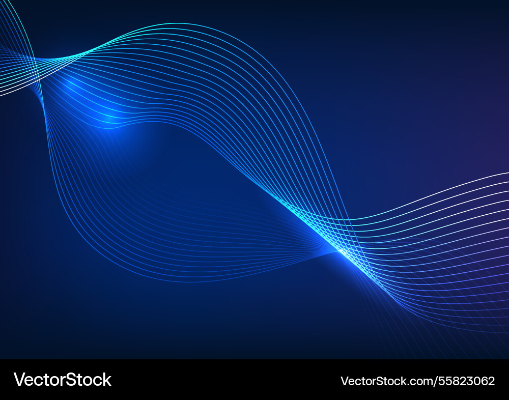 Abstract technology background overlapping curves vector image