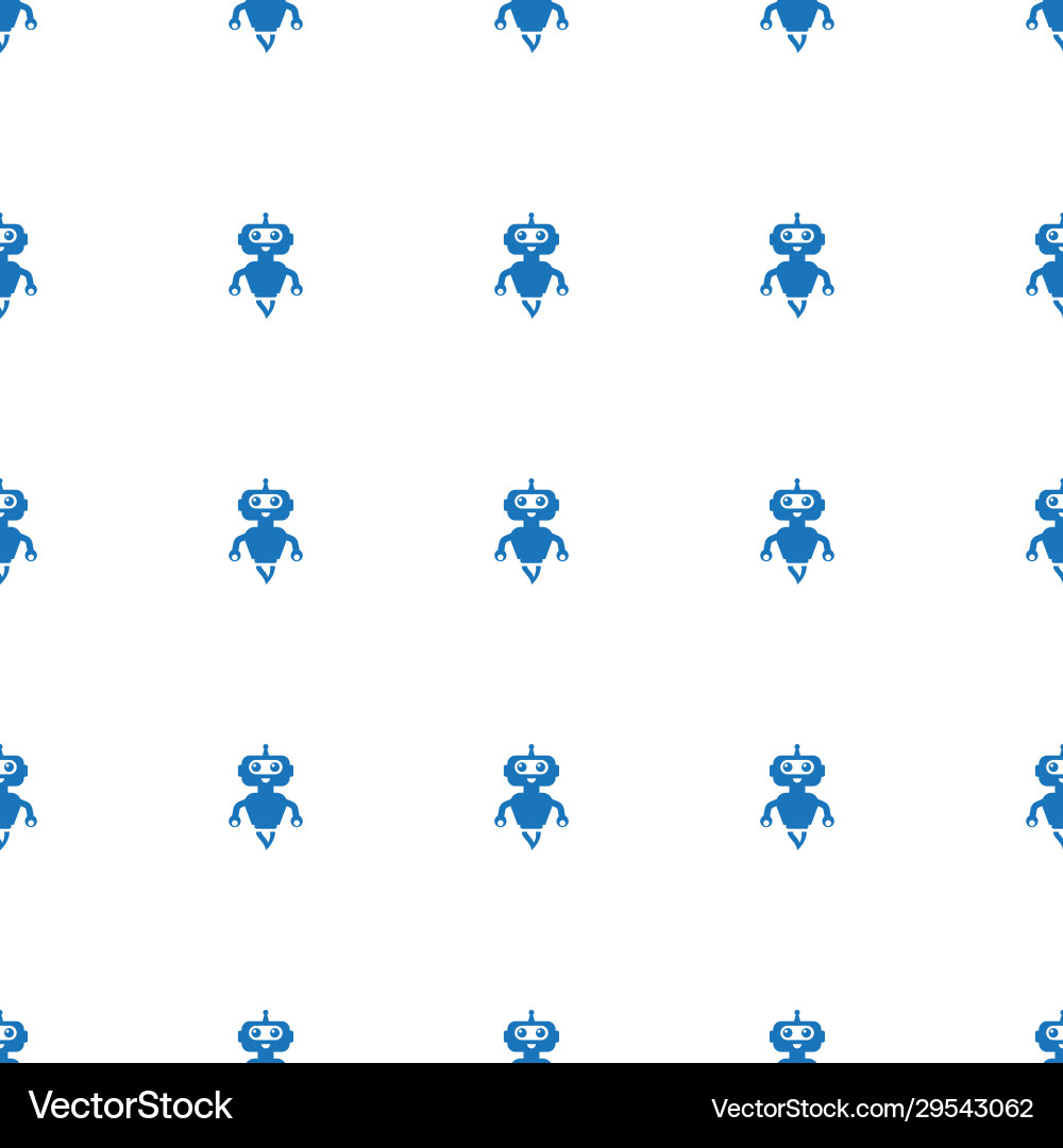 Ai robot icon pattern seamless isolated on white vector image