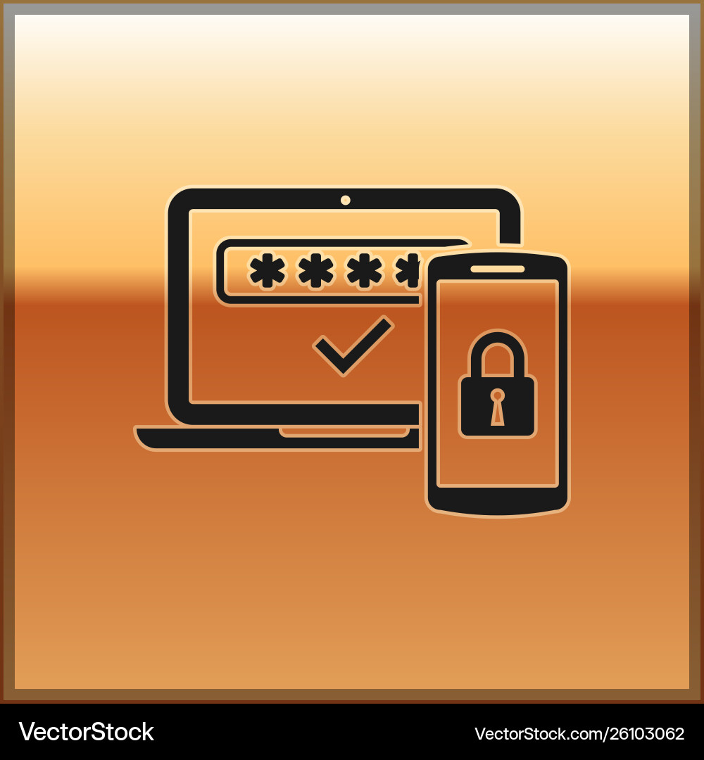 Black multi factor two steps authentication icon Black multi factor two steps authentication icon Vector Image