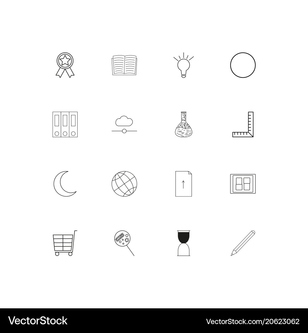 Education and science simple linear icons set vector image