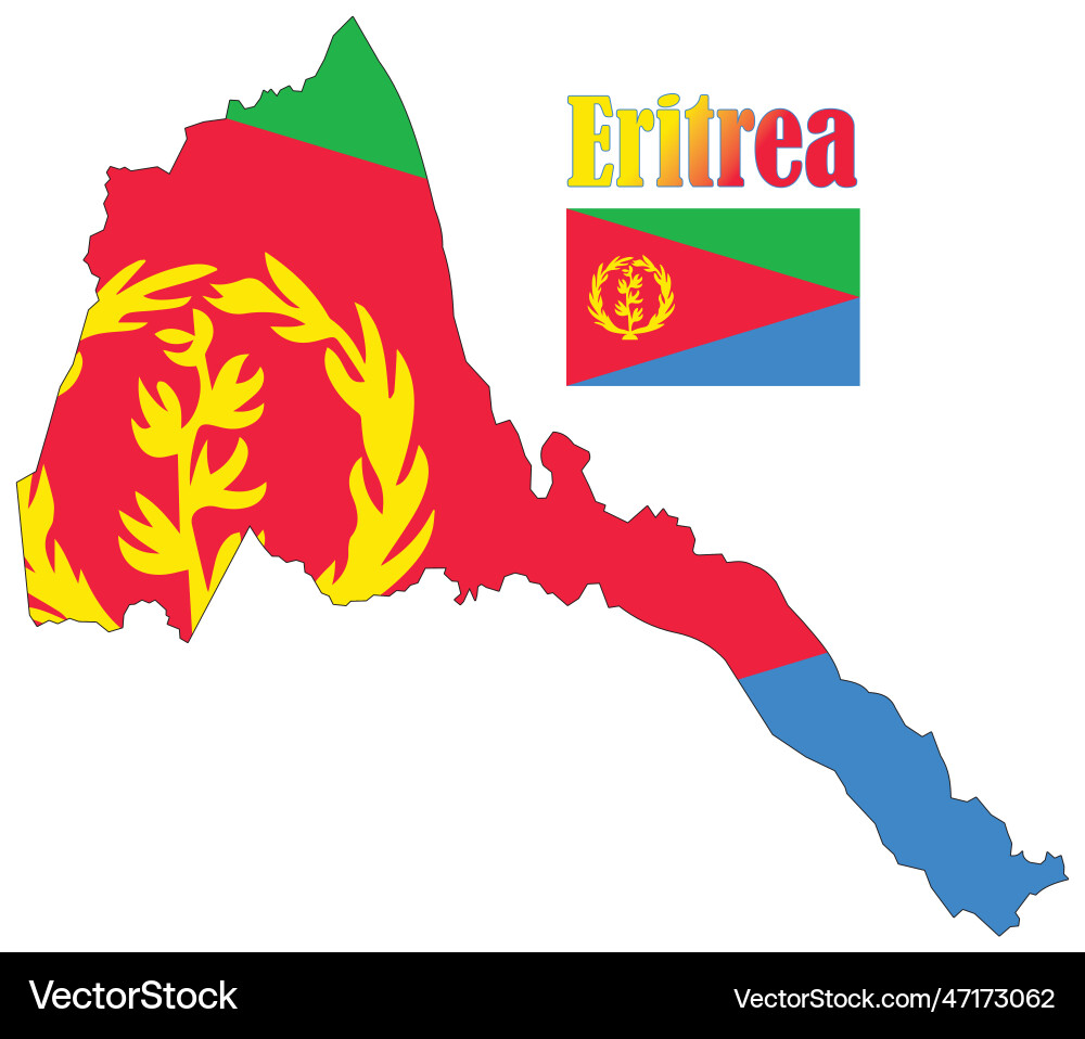 Eritrea map and flag vector image