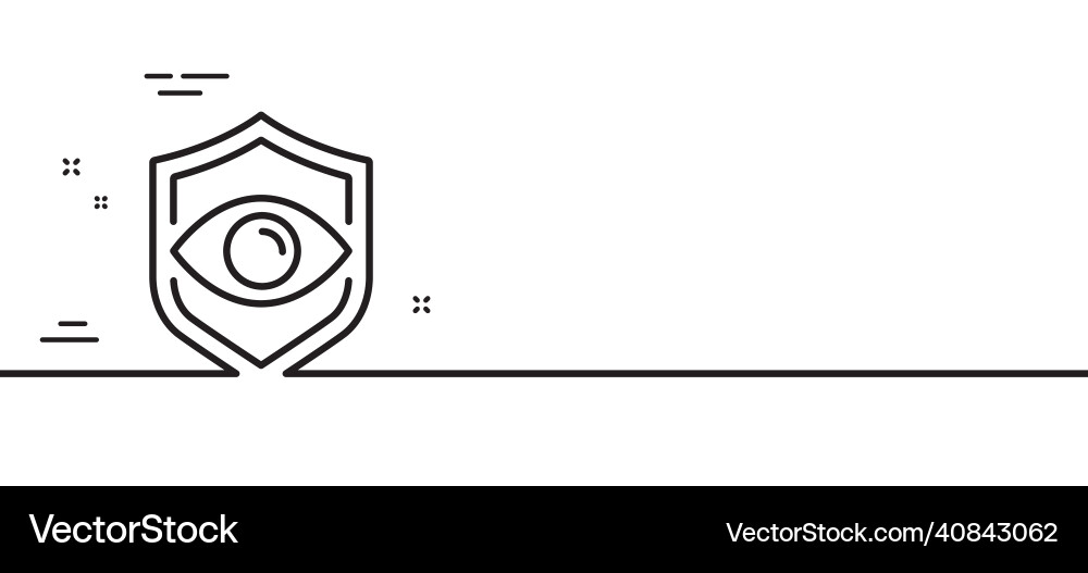 Eye detect line icon retina scan sign minimal Eye detect line icon retina scan sign minimal vector image