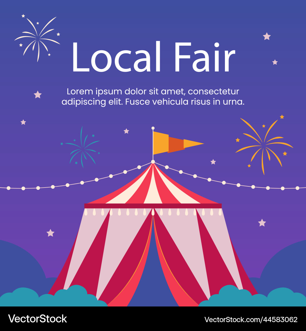Flat local fair posts set Vector Image