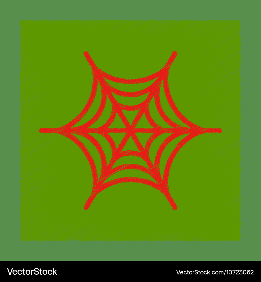 Flat shading style icon spider web vector image