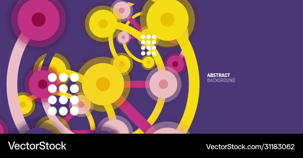 Flat style geometric abstract background round Vector Image