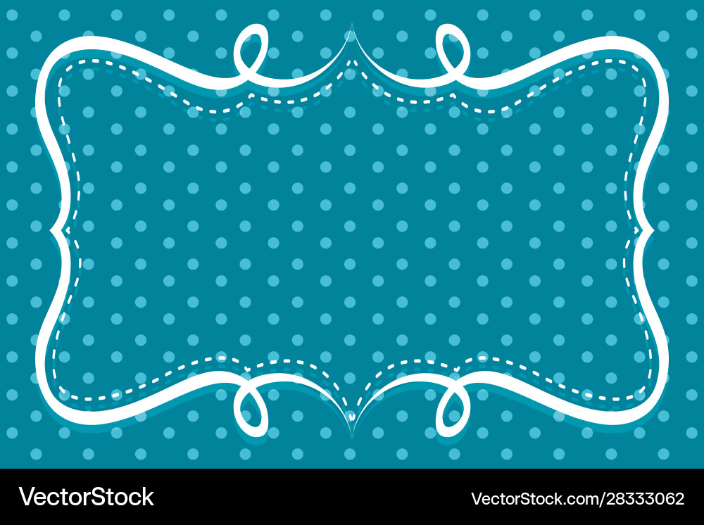 Frame template with polka dots on green background vector image