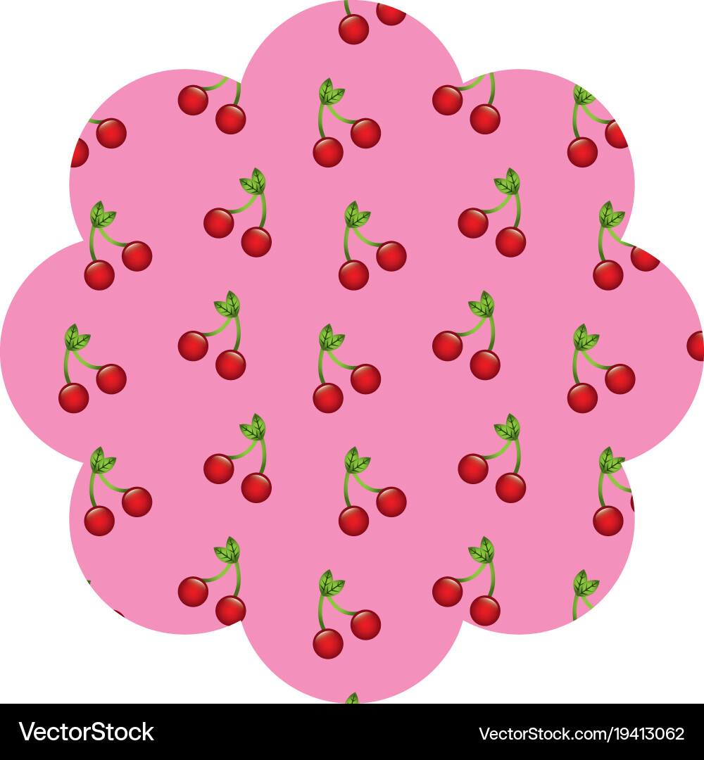 Frame with cherries pattern background Vector Image