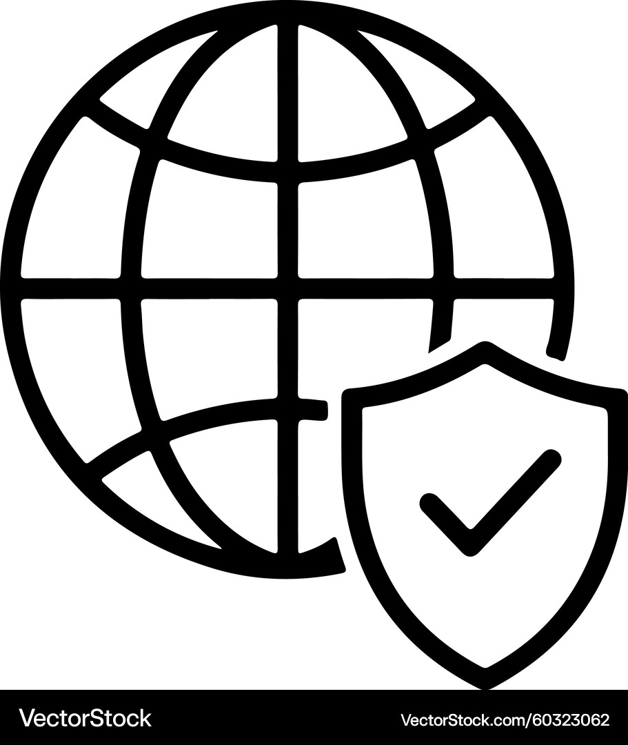 Global Network Security Icon – Royalty-Free Vector | VectorStock