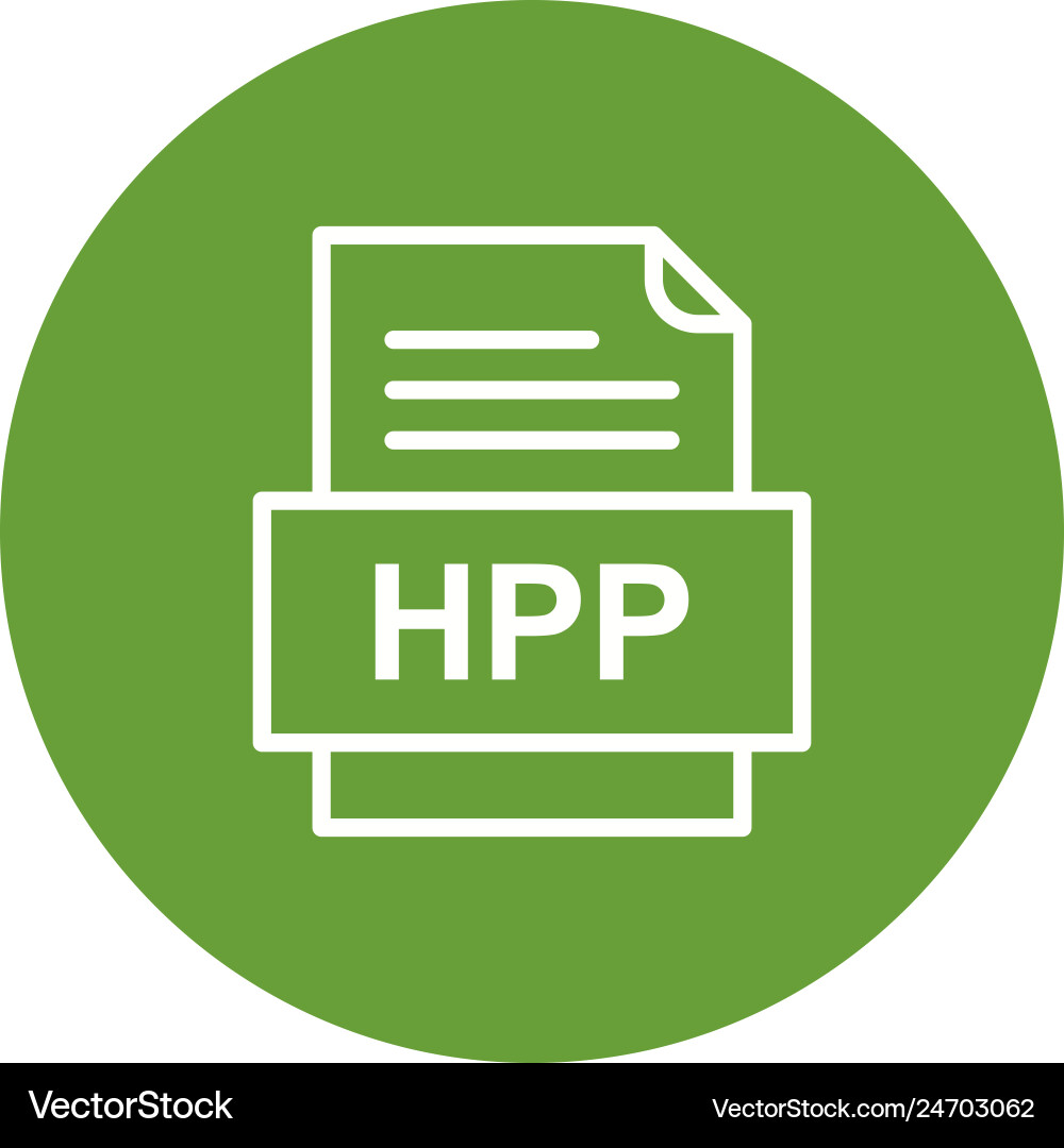 Hpp file document icon vector image