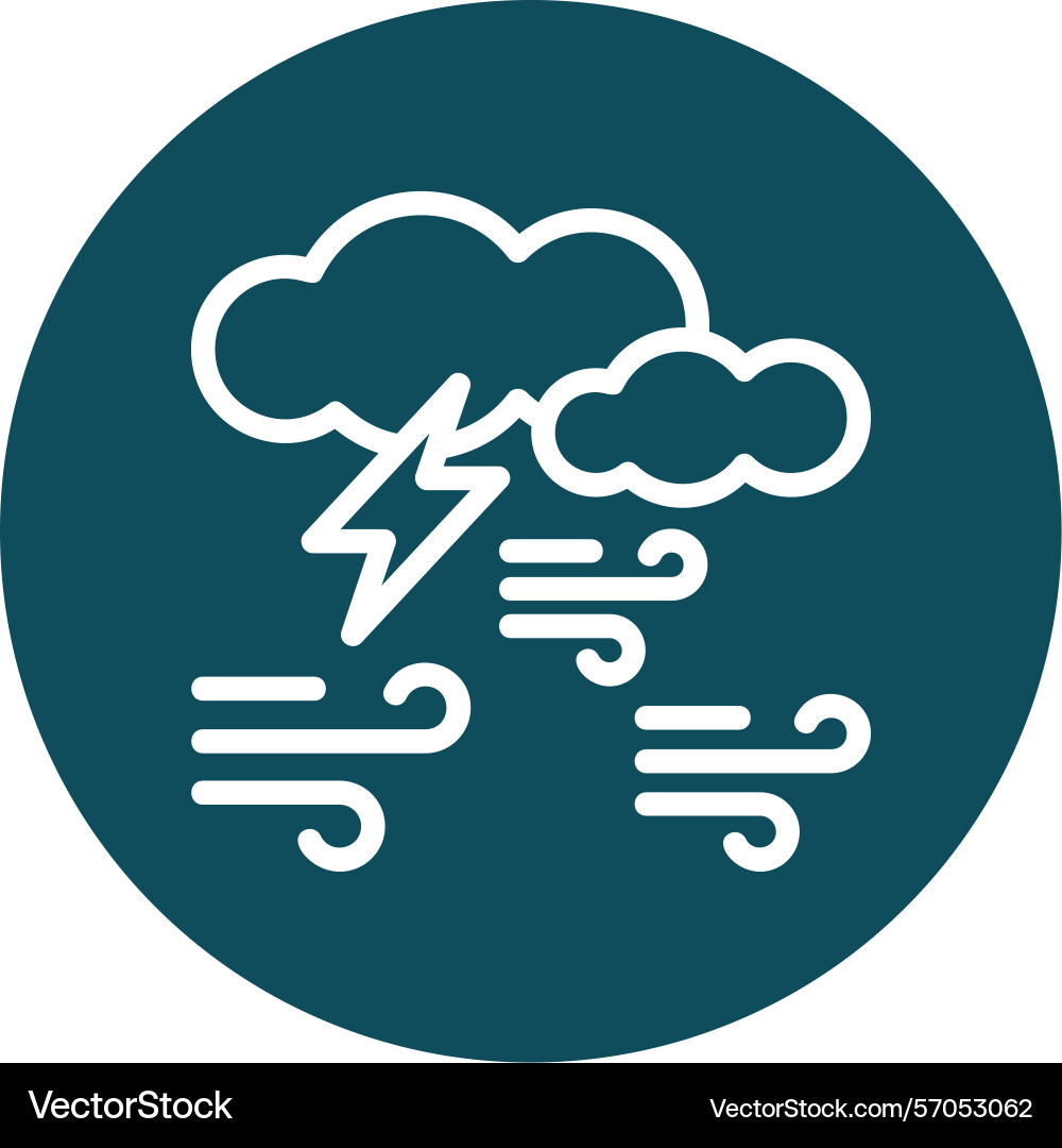 Lightning bolt line circle style icon design vector image