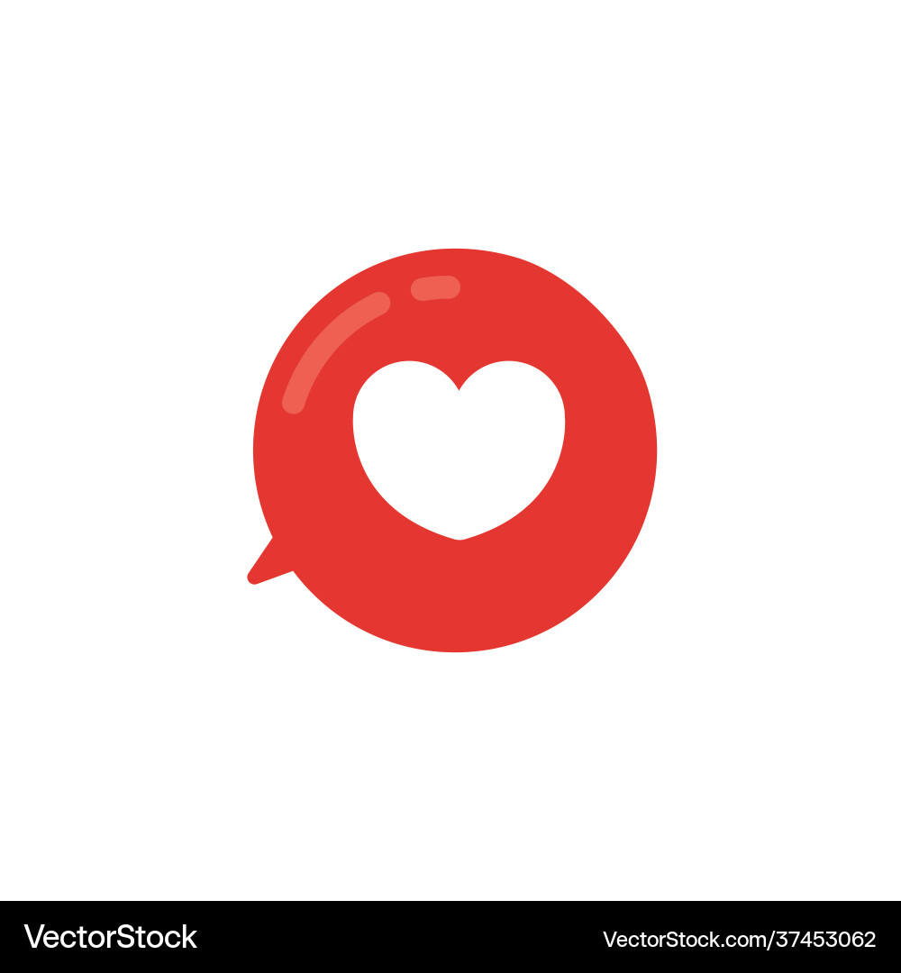 Like icon button or message flat style red color Like icon button or message flat style red color vector image