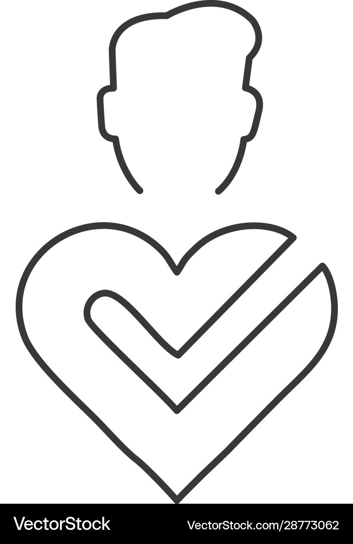 Man heart with check icon in a flat design Vector Image