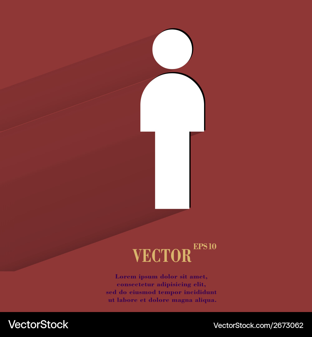 Man restroom flat modern web button with long Vector Image