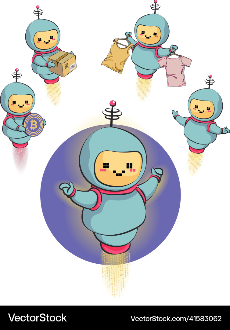 Metaphor chat bot icons set information Metaphor chat bot icons set information vector image