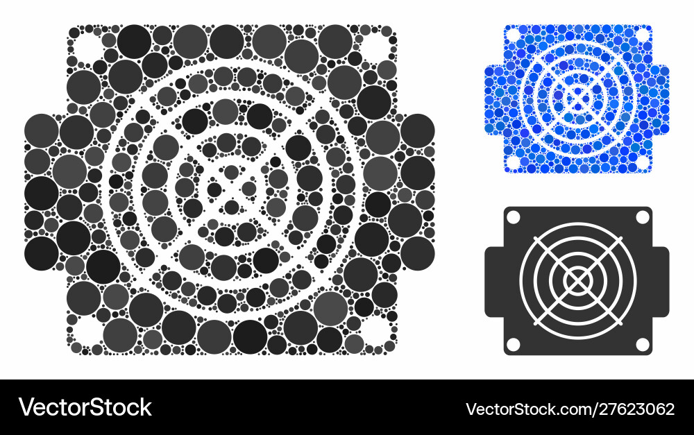 Mining asic device composition icon circles vector image