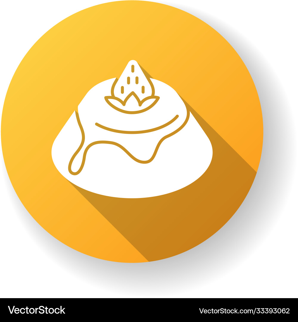 Panna cotta flat design long shadow glyph icon Panna cotta flat design long shadow glyph icon vector image