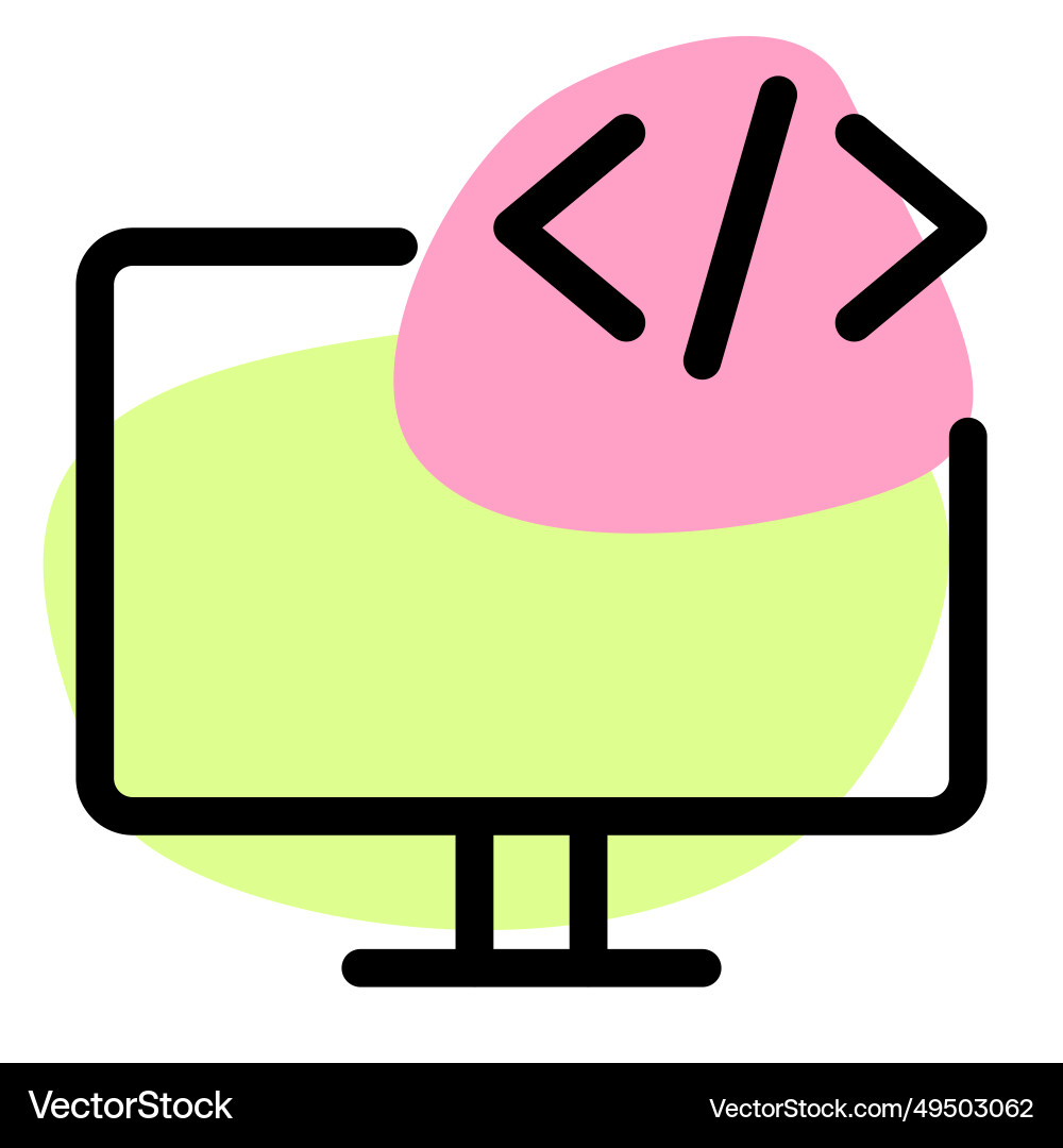Programmierung und Skriptierung auf einem Monitor Vektorbild