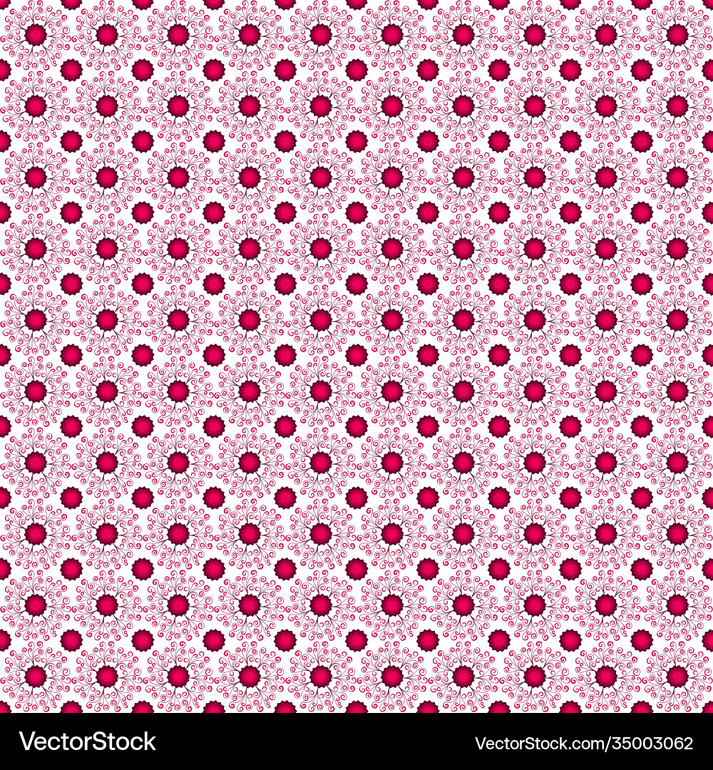 Red seamless pattern with floral elements Vector Image