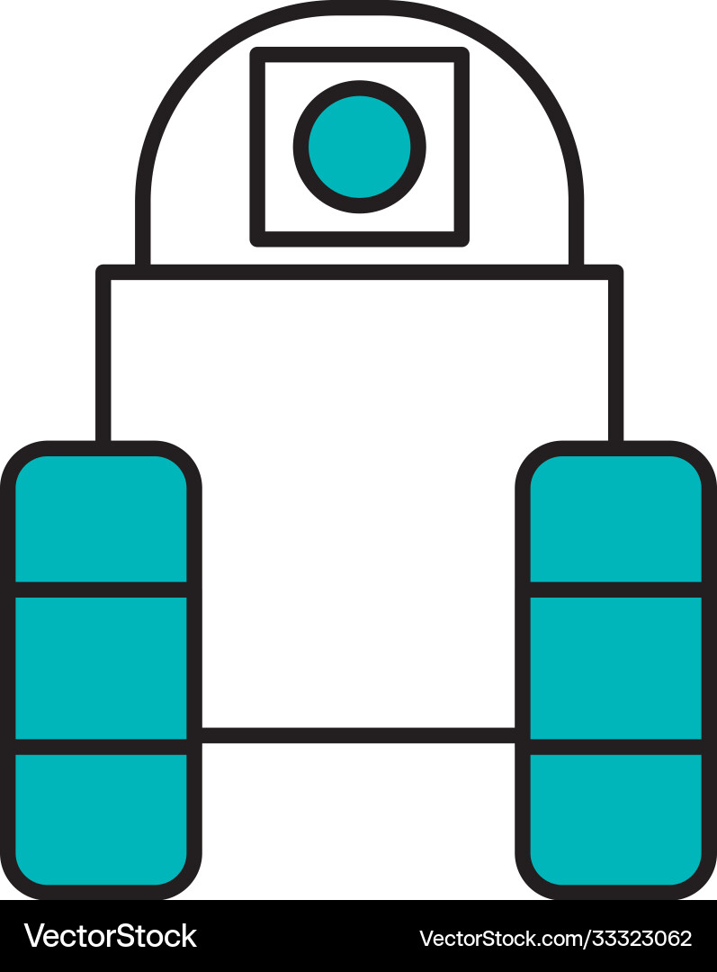 Robotics concept robot with wheels icon half vector image