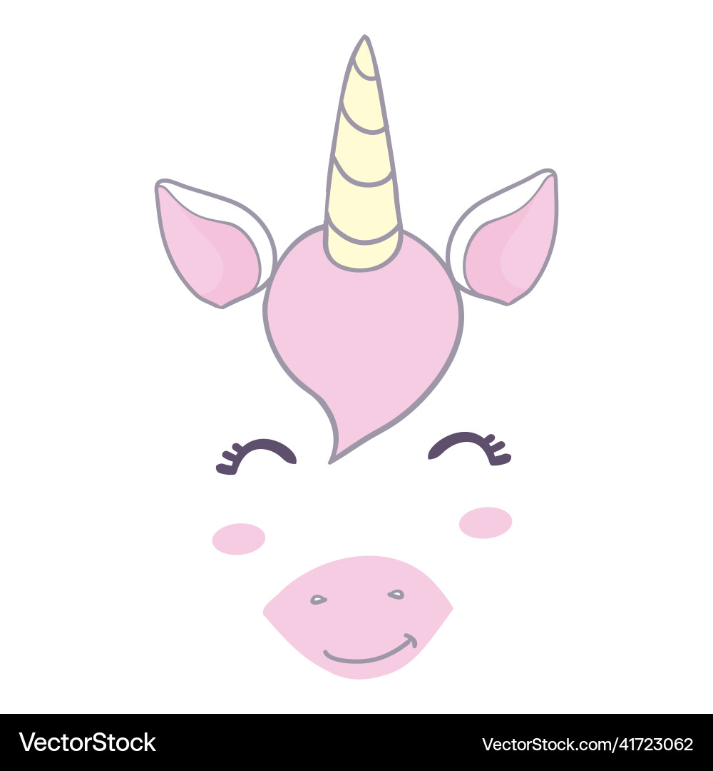 Schöne Zeichnung des Einhornhorns mit Mane Schöne Zeichnung des Einhornhorns mit Mane vektorbild