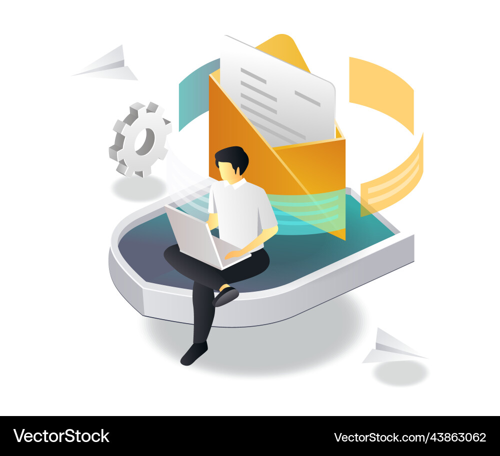 Security of sending email and data Security of sending email and data vector image
