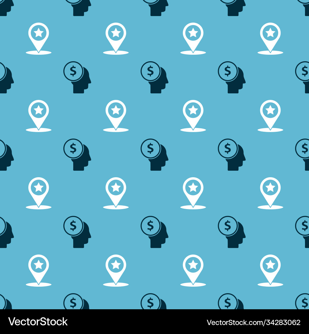 Set business man planning mind and map pointer Set business man planning mind and map pointer vector image