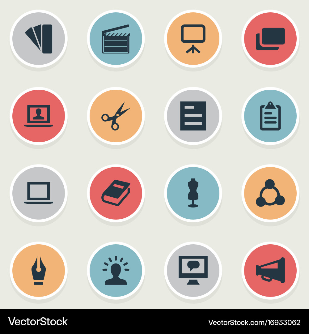 Set of simple designicons vector image