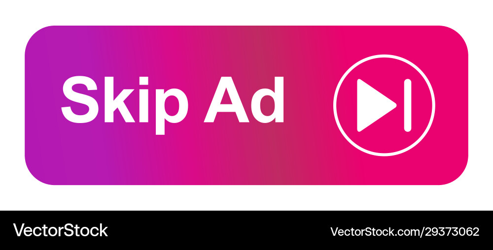 Skip ad button web icon isolated on white Skip ad button web icon isolated on white vector image