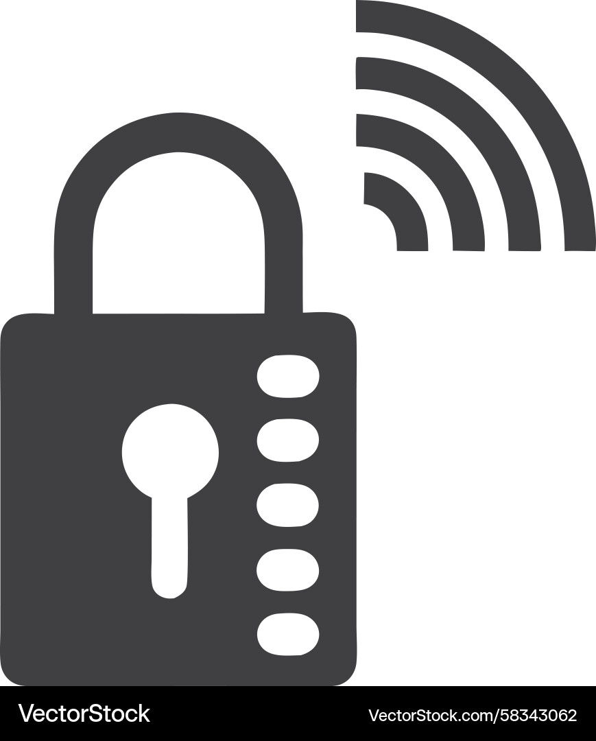 Smart Lock with Wireless Connection Vector Image
