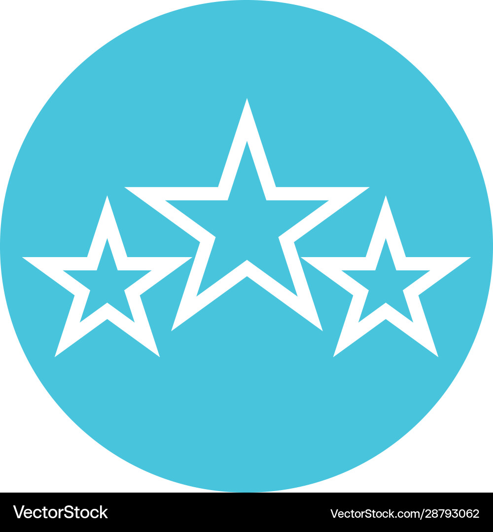 Stars five pointed block style icon vector image