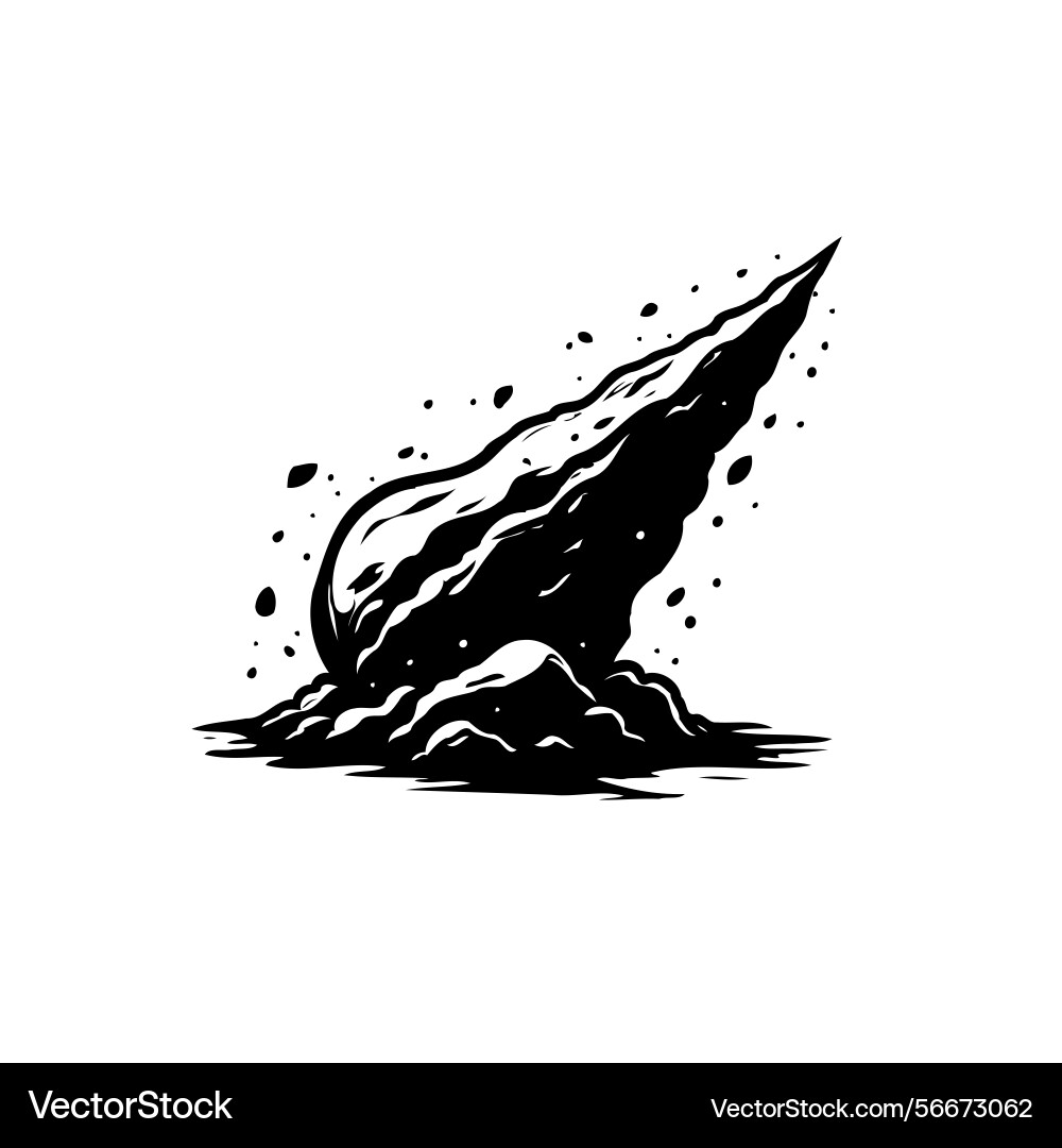 Stylized of a celestial object descending Vector Image
