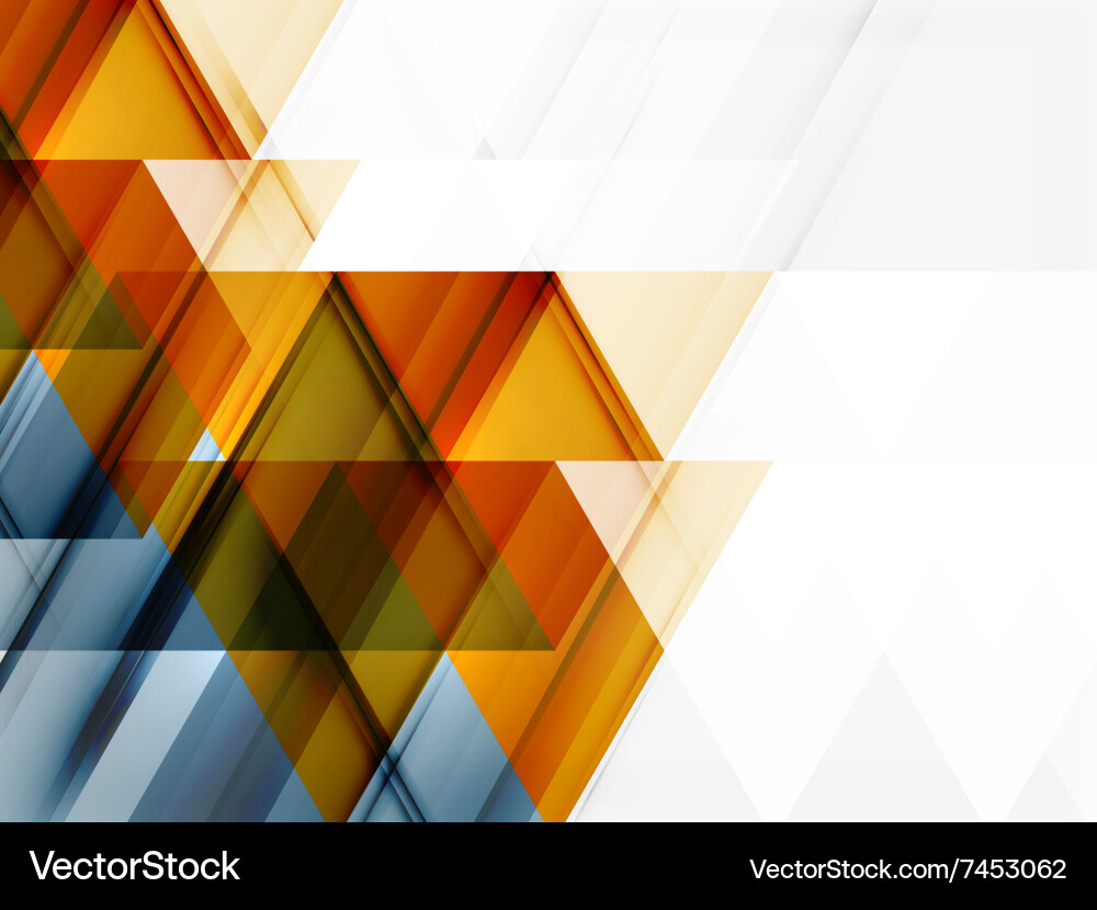 Transparent overlapping triangles on white vector image