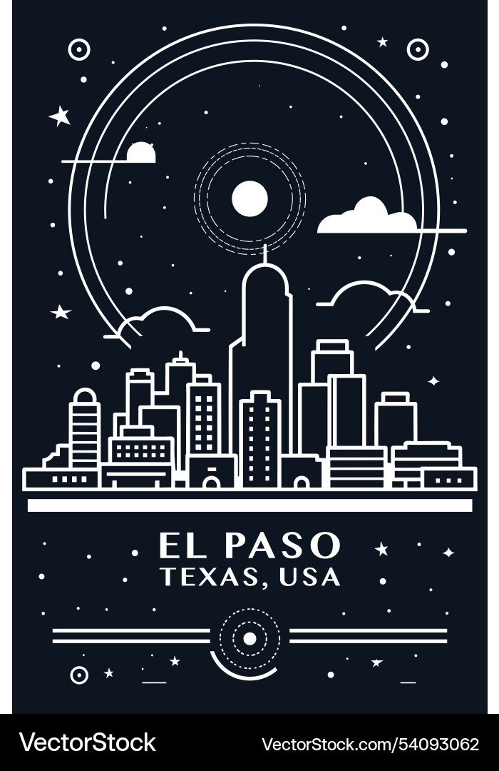 Usa el paso city vintage poster with abstract Usa el paso city vintage poster with abstract vector image