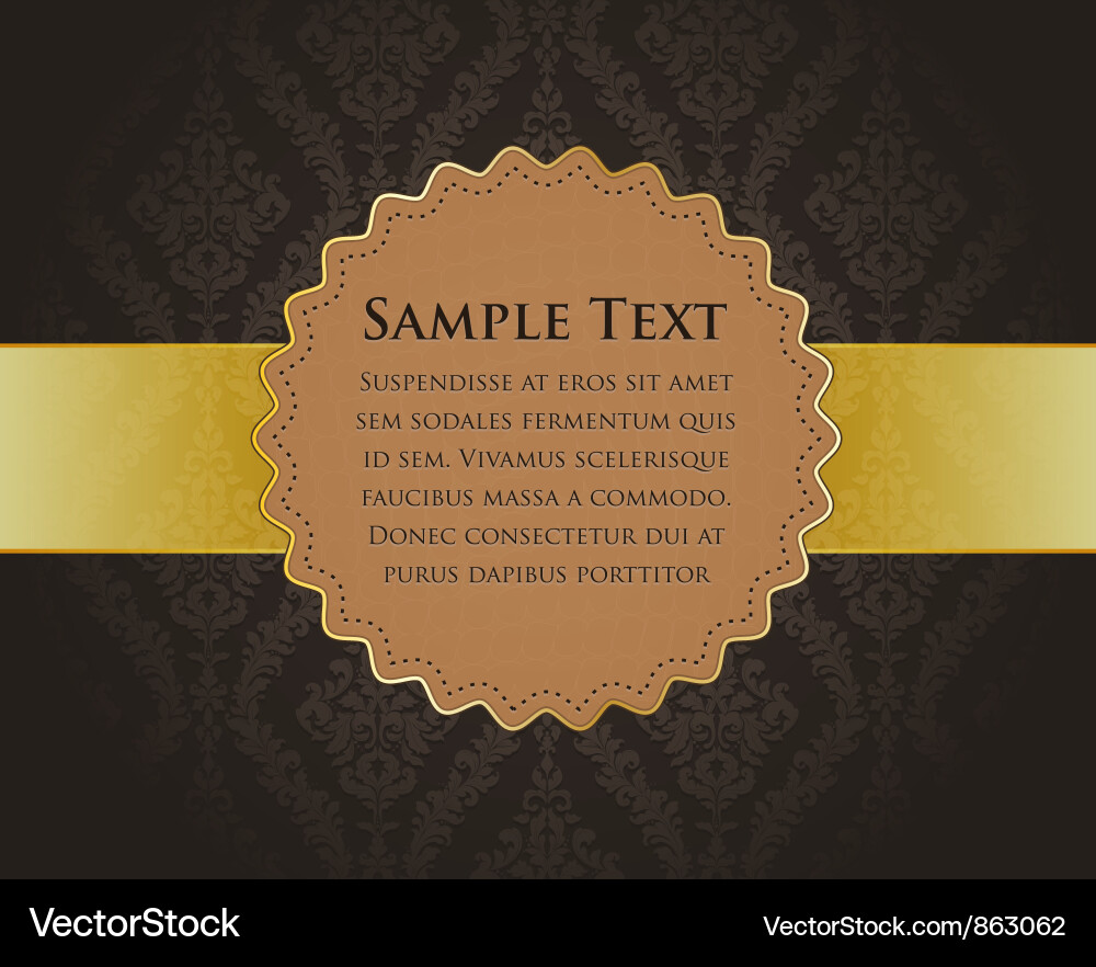 Vintage gold label Vector Image