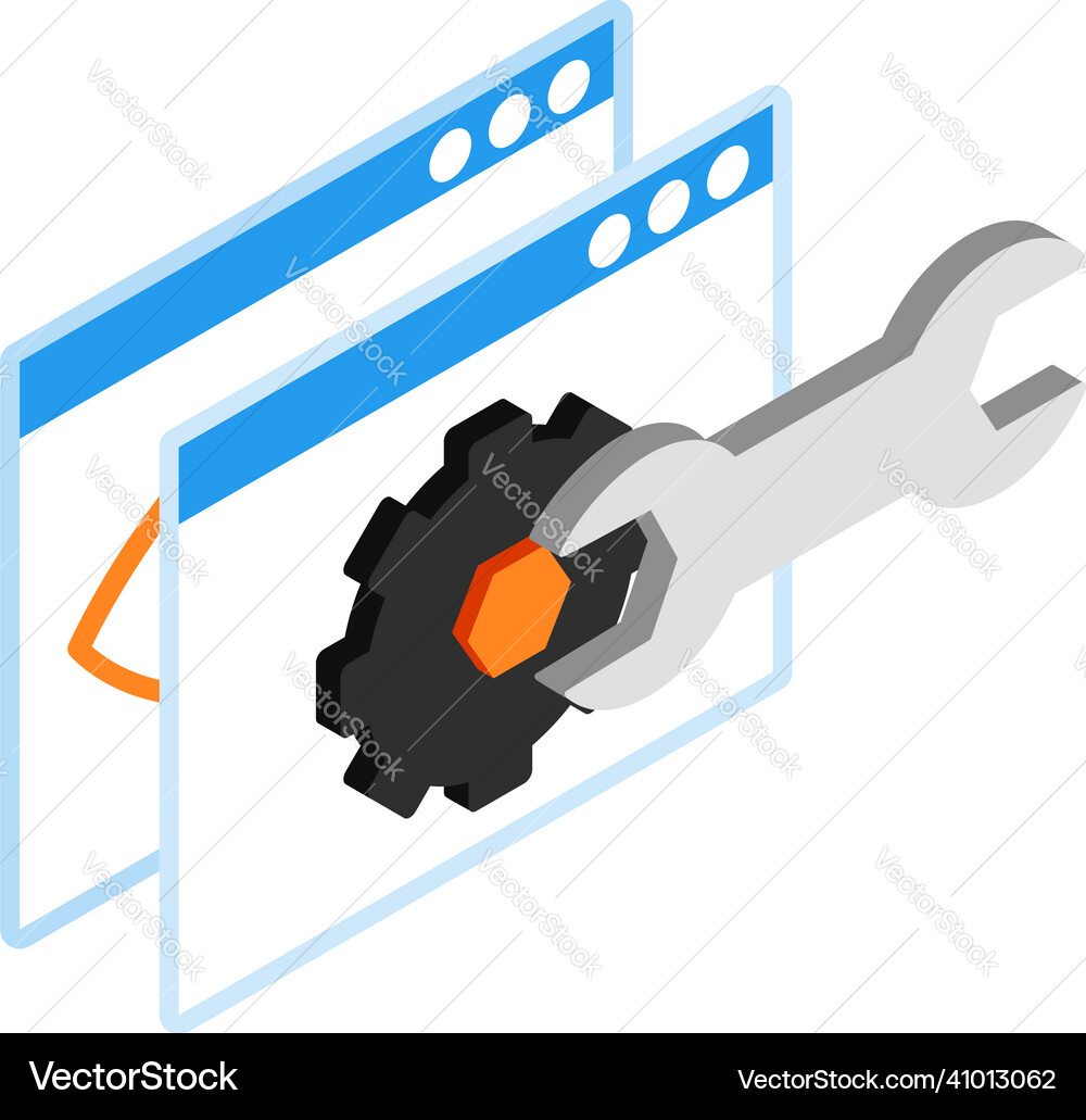 Website setup icon isometric web page Vector Image